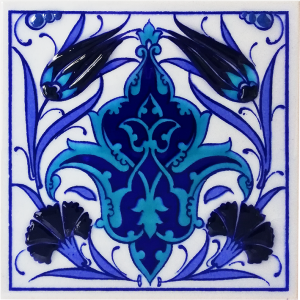 10x10 cm Çini Pano - KÇ008 Mavi